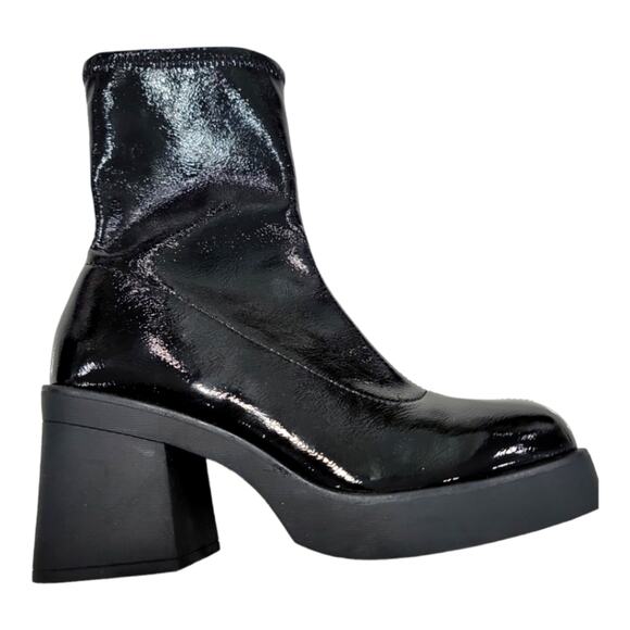 Call It Spring Black Patent Ankle Boots - Picture 2 of 4